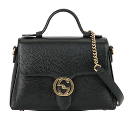 Dollar Interlocking GG, Leather, Black, 562600, S/DB, 2*